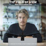 Webcam for PC 1080P with Microphone,Computer Camera 110° Field of View Streaming Camera with Cover Tripod Auto Light Correction Webcams for Zoom,Video Call, Skype,Teams