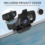 Webcam for PC 1080P with Microphone,Computer Camera 110° Field of View Streaming Camera with Cover Tripod Auto Light Correction Webcams for Zoom,Video Call, Skype,Teams