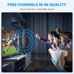 Long Range Digital TV Antenna - 4K/1080p Support