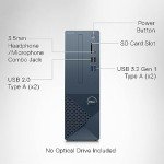 DELL Newest Inspiron 3020S Small Desktop, Intel Core i5-13400, 16GB DDR4 RAM,512GB SSD, Intel UHD 730 Graphics, Win 11 Pro, Bluetooth, WiFi, Mist Blue