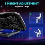 Laptop Cooling pad Laptop Cooler Stand Laptop Fan Cooling pad for 12-15.6 Inch Laptop Notebooks, 5 Quiet Fans,5 Angle Adjustable Laptop Cooling Stand (Black)