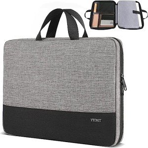 Ytonet Laptop Case, 15.6 inch TSA Laptop Bag Laptop Sleeve Water Resistant Computer Case Laptop Carrying Case Compatible for Lenovo, HP, Dell, Asus Notebook, Gifts for Men Women, Grey