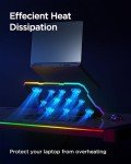 ChillCore Laptop Cooling Pad, RGB Lights Laptop Cooler 11 Fans for 15.6-19.3 Inch Laptops, Gaming Laptop Fan Cooling Pad with 8 Height Stands, 2 USB Ports - A21 Blue