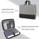 Ytonet Laptop Case, 15.6 inch TSA Laptop Bag Laptop Sleeve Water Resistant Computer Case Laptop Carrying Case Compatible for Lenovo, HP, Dell, Asus Notebook, Gifts for Men Women, Grey