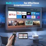 FUDONI 1080P Outdoor Projector with WiFi and Bluetooth