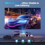 FUDONI 1080P Outdoor Projector with WiFi and Bluetooth