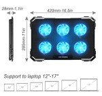 ICE COOREL Laptop Cooling Pad with 6 Cooling Fans, Cooling Pad for Laptop Fan 13-15.6 Inch, Laptop Cooler Stand with 6 Height Adjustable, Notebook Cooler Pad with Two USB Port [2022 Version]