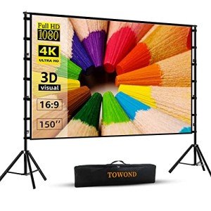 150-Inch Portable Projector Screen with Stand