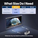 VIVOHOME 203 cm Retractable HD Projector Screen