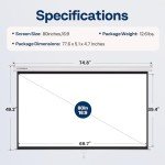 VIVOHOME 203 cm Retractable HD Projector Screen