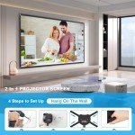 80-Inch Portable Projector Screen with Stand