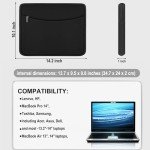 Laptop Sleeve Case 14 inch, Shockproof Protective Laptop Cover Briefcase Carrying Computer Bag with Accessory Pocket Portable Laptop Sleeve for 14" MacBook, HP, Dell, Lenovo, Acer, Black