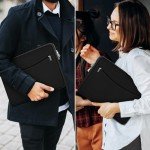 Laptop Sleeve Case 14 inch, Shockproof Protective Laptop Cover Briefcase Carrying Computer Bag with Accessory Pocket Portable Laptop Sleeve for 14" MacBook, HP, Dell, Lenovo, Acer, Black