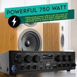 Pyle 750W Wireless Bluetooth Home Audio Amplifier