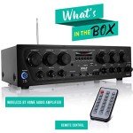 Pyle 750W Wireless Bluetooth Home Audio Amplifier