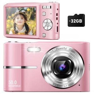 50MP 1080P Digital Camera with 16x Zoom - Pink