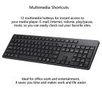 Wireless Keyboard and Mouse Combo, 2.4G Silent Cordless Keyboard Mouse Combo for Windows Chrome Laptop Computer PC Desktop, 106 Keys Full Size with Number Pad, 1600 DPI Optical Mouse (Black)