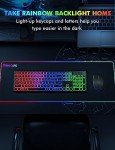 Wireless Keyboard and Mouse Combo - RGB Backlit, Rechargeable & Light Up Letters, Full-Size, Ergonomic Tilt Angle, Sleep Mode, 2.4GHz Quiet Keyboard Mouse for Mac, Windows, Laptop, PC, Trueque