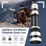 Lightdow 420-800mm F/8.3 Telephoto Lens for Canon