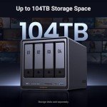 UGREEN NASync DXP4800 Plus 4-Bay Desktop NAS, Intel Pentium Gold 8505 5-Core CPU, 8GB DDR5 RAM, 128G SSD, 1 * 10GbE, 1 * 2.5GbE, 2*M.2 NVMe Slots, 4K HDMI, Network Attached Storage (Diskless)