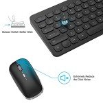 Wireless Keyboard and Mouse Combo, PINKCAT Compact Quiet Full Size Wireless Keyboard and Mouse Set 2.4G Ultra-Thin Sleek Design for Laptop, PC, Notebook, Computer, Mac, Desktop, Windows - (Black)