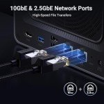 UGREEN NASync DXP4800 Plus 4-Bay Desktop NAS, Intel Pentium Gold 8505 5-Core CPU, 8GB DDR5 RAM, 128G SSD, 1 * 10GbE, 1 * 2.5GbE, 2*M.2 NVMe Slots, 4K HDMI, Network Attached Storage (Diskless)