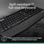 Logitech MK345 Wireless Combo Full-Sized Keyboard with Palm Rest and Comfortable Right-Handed Mouse, 2.4 GHz Wireless USB Receiver, Compatible with PC, Laptop,Black