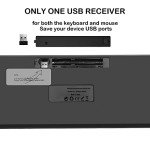 Wireless Keyboard and Mouse Combo, PINKCAT Compact Quiet Full Size Wireless Keyboard and Mouse Set 2.4G Ultra-Thin Sleek Design for Laptop, PC, Notebook, Computer, Mac, Desktop, Windows - (Black)