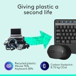 Logitech MK345 Wireless Combo Full-Sized Keyboard with Palm Rest and Comfortable Right-Handed Mouse, 2.4 GHz Wireless USB Receiver, Compatible with PC, Laptop,Black