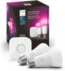 Philips Hue Smart Light Starter Kit with Bridge & Bulbs