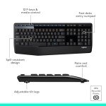 Logitech MK345 Wireless Combo Full-Sized Keyboard with Palm Rest and Comfortable Right-Handed Mouse, 2.4 GHz Wireless USB Receiver, Compatible with PC, Laptop,Black