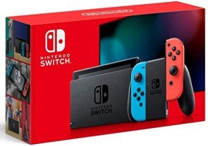 Nintendo Switch with Blue and Red Joy-Con