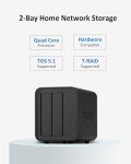 TERRAMASTER F2-212 2Bay NAS - Quad Core CPU DDR4 RAM Personal Private Cloud Home Network Attached Storage with Rich Backup Solutions (Diskless)