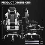 GTPLAYER 360° Swivel Gaming Chair with Footrest