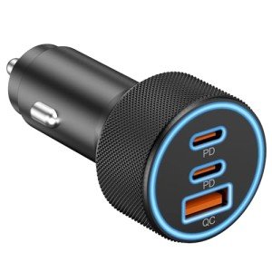 67W USB C Car Charger with 3 Ports