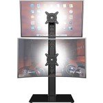 Vertical Dual Monitor Stand - Adjustable Free-Standing Riser