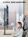 Vertical Dual Monitor Stand - Adjustable Free-Standing Riser