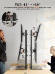 Vertical Dual Monitor Stand - Adjustable Free-Standing Riser