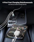 90W 4-Port USB C Car Charger Adapter