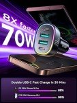 FLYLEAD 70W 4-Port Fast Car Charger