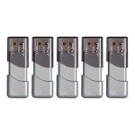 PNY 64GB Turbo Attaché 3 USB 3.0 Flash Drive, 5-Pack, Grey, P-FD64GX5TBOP-MP, 100MB/s, Light-Weight Durable - Data Storage and Transfer