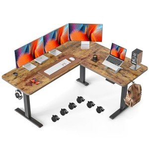 FEZIBO Electric L-Shaped Adjustable Standing Desk