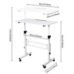 Adjustable Mobile Standing Desk with Wheels 16"x31.5