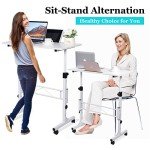 Adjustable Mobile Standing Desk with Wheels 16"x31.5