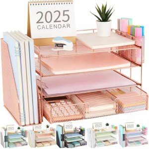 Gianotter Rose Gold 4-Tier Paper Organizer