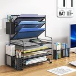 7-Tier Desk File Organizer with Pen Holder
