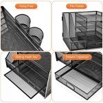 Marbrasse 5-Tier Mesh Desk Organizer with Drawer