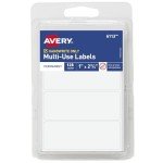 Avery Permanent Labels, 1"x2.75", White, 128 Count