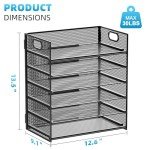 Marbrasse 6-Tier Black Mesh Paper Organizer