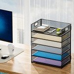 Marbrasse 6-Tier Black Mesh Paper Organizer